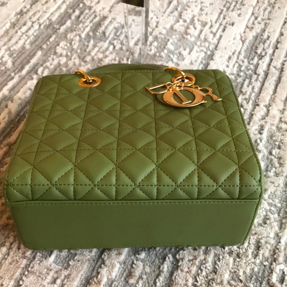 Dior Green Quilted Women's Bag 13”Hx10.5”Wx5”D - Picture 5 of 7